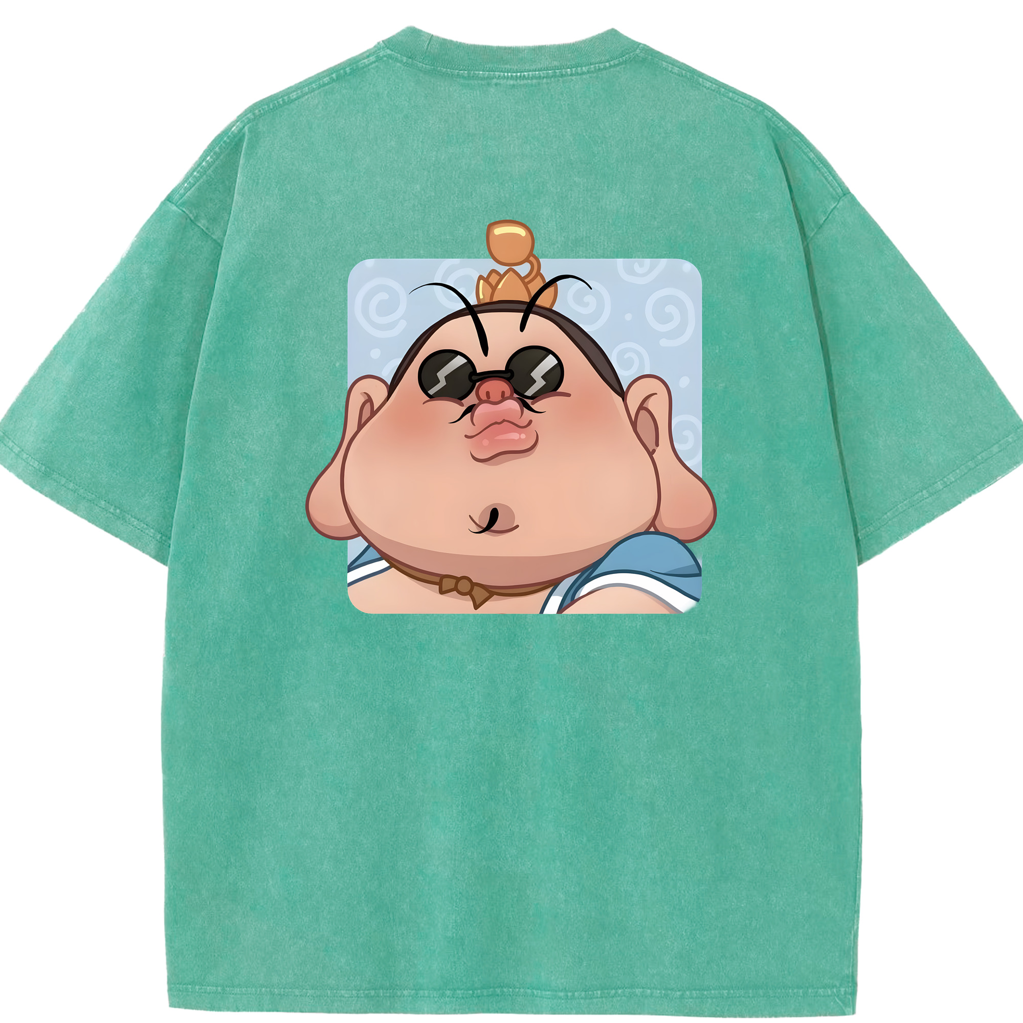 （画像用） Ne Zha 2 ナタ 魔童の大暴れ 綿100% ヴィンテージ風 半袖Tシャツ（背面プリント）